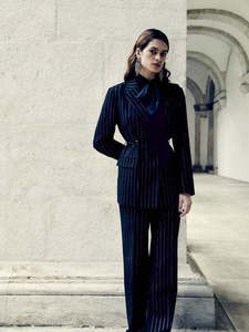 Womens: Lurex DB Blazer - Pinstripe