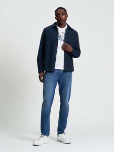 Brushed Herringbone Overshirt - Dark Green