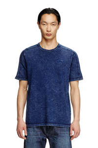 Mens T Shirts: Denim Jersey Look Tee - Denim Blue
