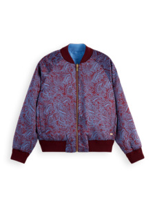 Scotch Soda: Reversible Printed Bomber - Blue Mountain Paisley