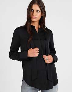 Tie Tuxedo Shirt - Black