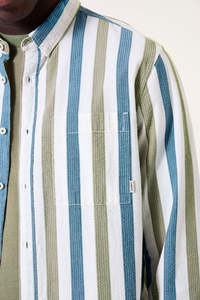 Striped LS Shirt - White/Blue/Green
