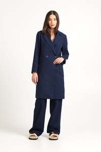 Twiggy Coat - Navy Plaid