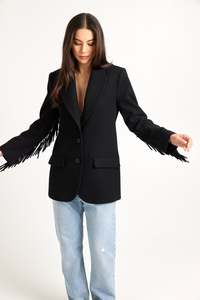 Tassel Jacket - Black Wool