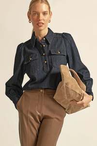 Zoe Kratzmann: Resonate Top - Dark Denim