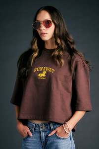 Karen Walker: Runaway Academy Top - Chocolate/Gold