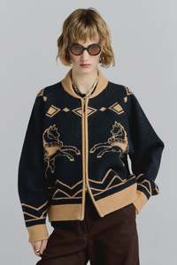 Karen Walker: Carousel Knit Bomber - Navy