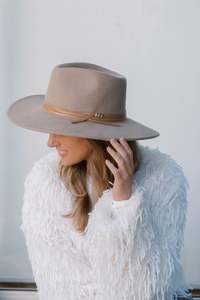 Tessa Wool Panama Hat - Taupe