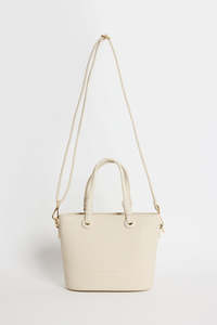 Siena PU Leather Small Knot Top Bag - Beige