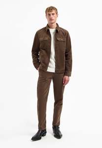 Corduroy Zipper Overshirt - Taupe