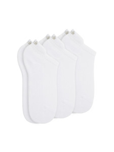 3 Pack Womens Terry Low Cut Socks - White