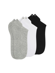 3 Pack Womens Terry Low Cut Socks - Medium Grey
