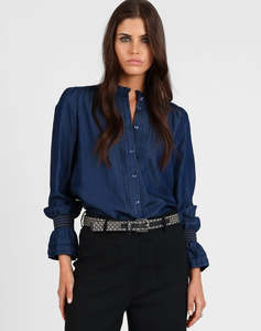 Denim Blue Pintuck Shirt  - Denim Blue