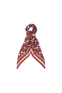 Accessories: Monogram Large Check Classic Scarf - Plum Multi
