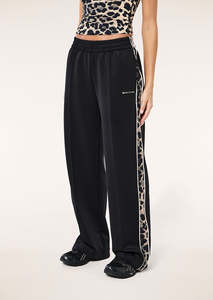 Pants 1: Man Down Track Pant - Black/Leopard