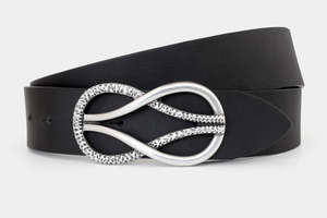 Accessories: Solid Hide Belt - Black
