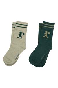 Accessories: Runaway Girl Socks 2 Pack - Dark Green/Sage