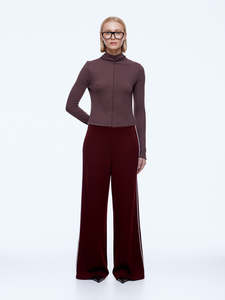 womens pants: Alessia Relaxed Pant - Burgundy