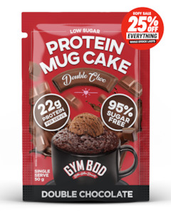 Products: GYM BOD Double Choc Protein Mug Cake
