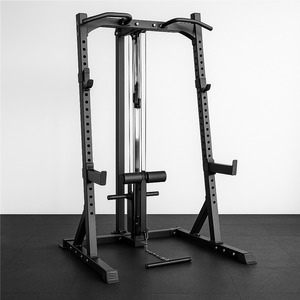 Power Squat Racks: Prodigy Commercial Half Rack with Lat Pulldown Attachment