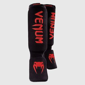 All Protection Gear: Venum Kontact Shin guards | Black/Red