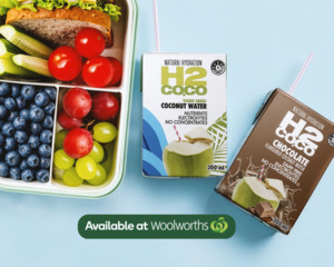 SINGLE SERVE: H2coco Pure Coconut Water & Chocolate Coconut Water 200mL - AVAILABLE AT WOOLWORTHS online store only