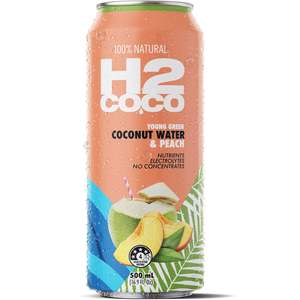 SINGLE SERVE: H2coco Peach Coconut Water 500mL x12