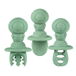 Toddlers And Children: Astronaut Beginner Silicone Cutlery Set