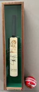 Mini Cricket Bat Framed - "Hadlee/Lillee"
