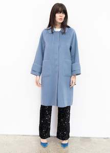 Clothing: Sienna Wool Coat (light Prussian blue)
