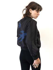 New Wave Collection: Swallow Print Bomber Black