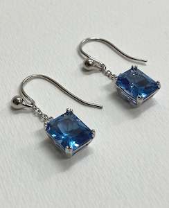Earrings: Sky-Fall Blue Topaz Drops In Silver