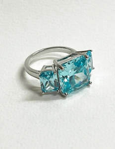Rings: Ave Aqua Blue Topaz Ring In Sterling Silver