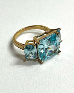 Rings: Ave Aqua Blue Topaz Ring In Gold