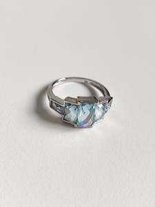Rings: Bugatti Deco Aquamarine Silver Ring