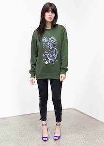 25th Birthday Sale: Dragon Sweatshirt (forest green)
