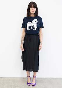Dala Horse Navy Tee (White)