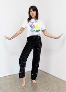 Swan Print White Tee