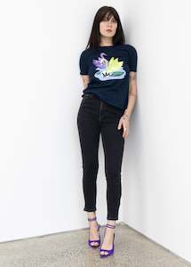 Swan Print Navy Tee