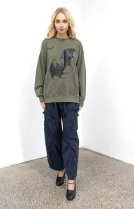Bat Sweatshirt In Stonewash Green
