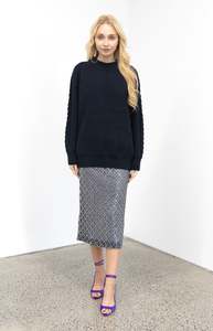 Dita Wool Knit Jumper In Black