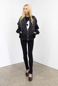 Clothing: Noir Silk/Nylon Bomber Jacket