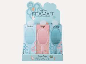 Brushes: Framar Cookie Cutter 9PC Glitter Detangle Hair Brush Retail Display