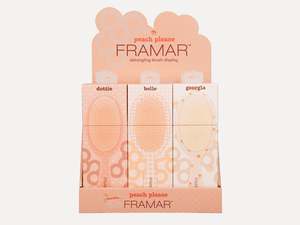 Brushes: Framar Peach Please 9PC Detangle Hair Brush Retail Display