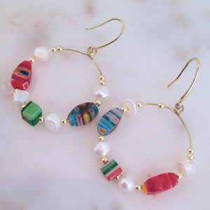 Bohemian Bead Hoop Earrings
