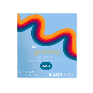 Products: Salon & Co Groovey 12 Micron Pre-Cut Rippled Foil – Small