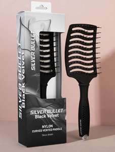 Silver Bullet Black Velvet Curved Vent Paddle Brush HairOnline