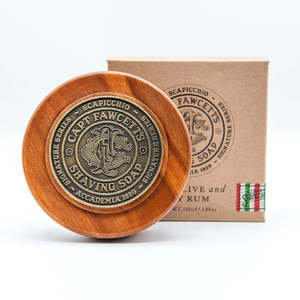 Captain Fawcett: Captain Fawcett Scapicchio's Fig Olive and Bay Rum Shaving Soap 110g (Wooden Bowl)