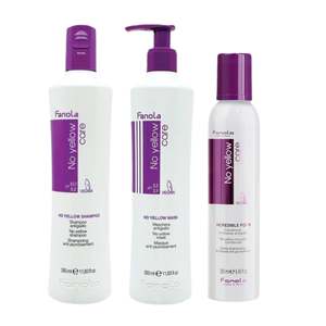 Fanola No Yellow Shampoo, Mask & Incredible Foam Bundle