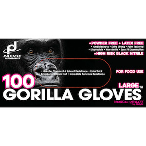 Gloves: Gloves Black Extra Strong